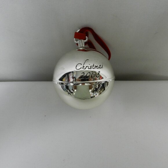Pottery Barn Silver Music Ball Christmas 2008 ornament silver plated - Picture 2 of 4